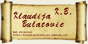 Klaudija Bulatović vizit kartica